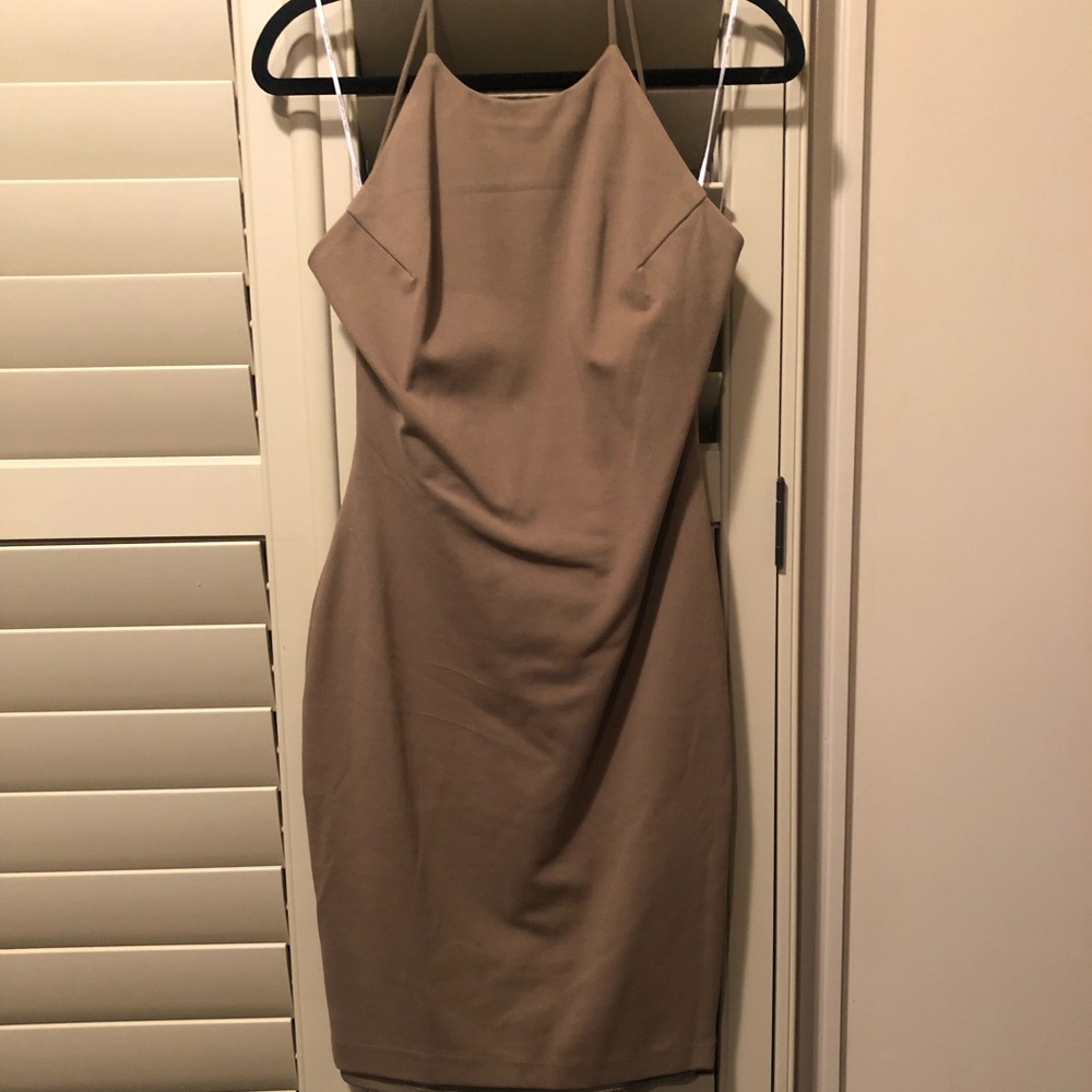 Form Fitting Backless Sage Dress